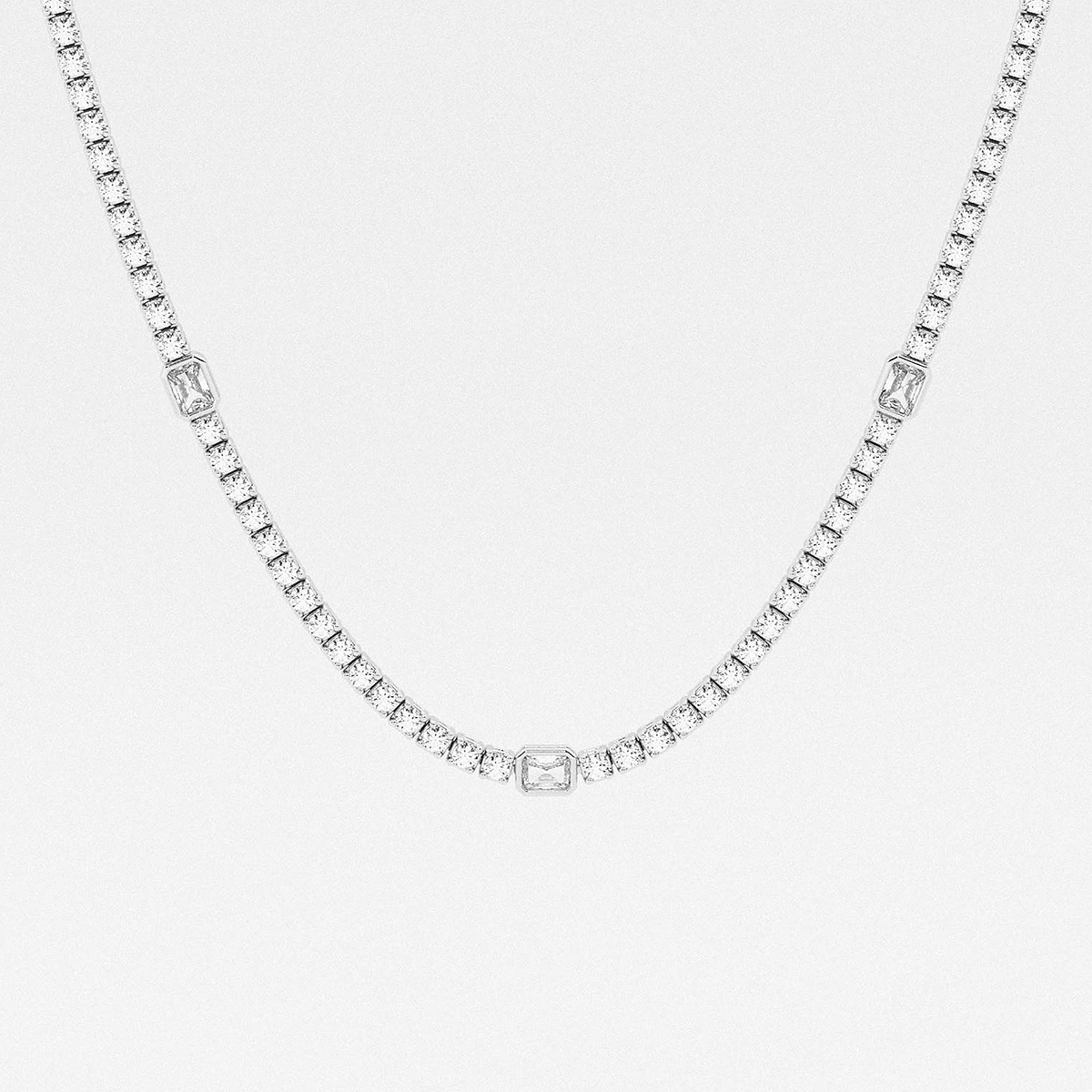 Additional Image 1 for  näas Empowering 8 3/4 ctw Radiant Lab Grown Diamond Station Tennis Necklace
